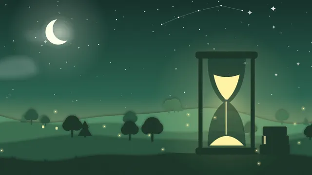 Un petit hérisson dans un nid de feuilles regarde des étoiles qui clignotent au-dessus d'un chêne, la nuit