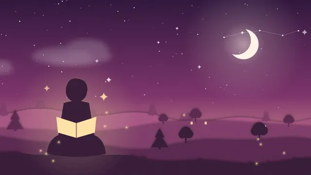 Loş odada masal dinleyen çocuk, pencere önündeki dalda bir baykuş ve yorganına kıvrılmış küçük bir fare